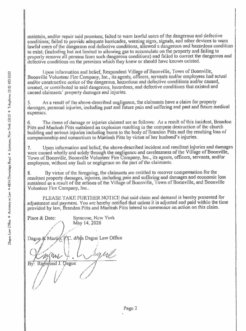 Abundant Life Church Notice of Claim June 2026 2
