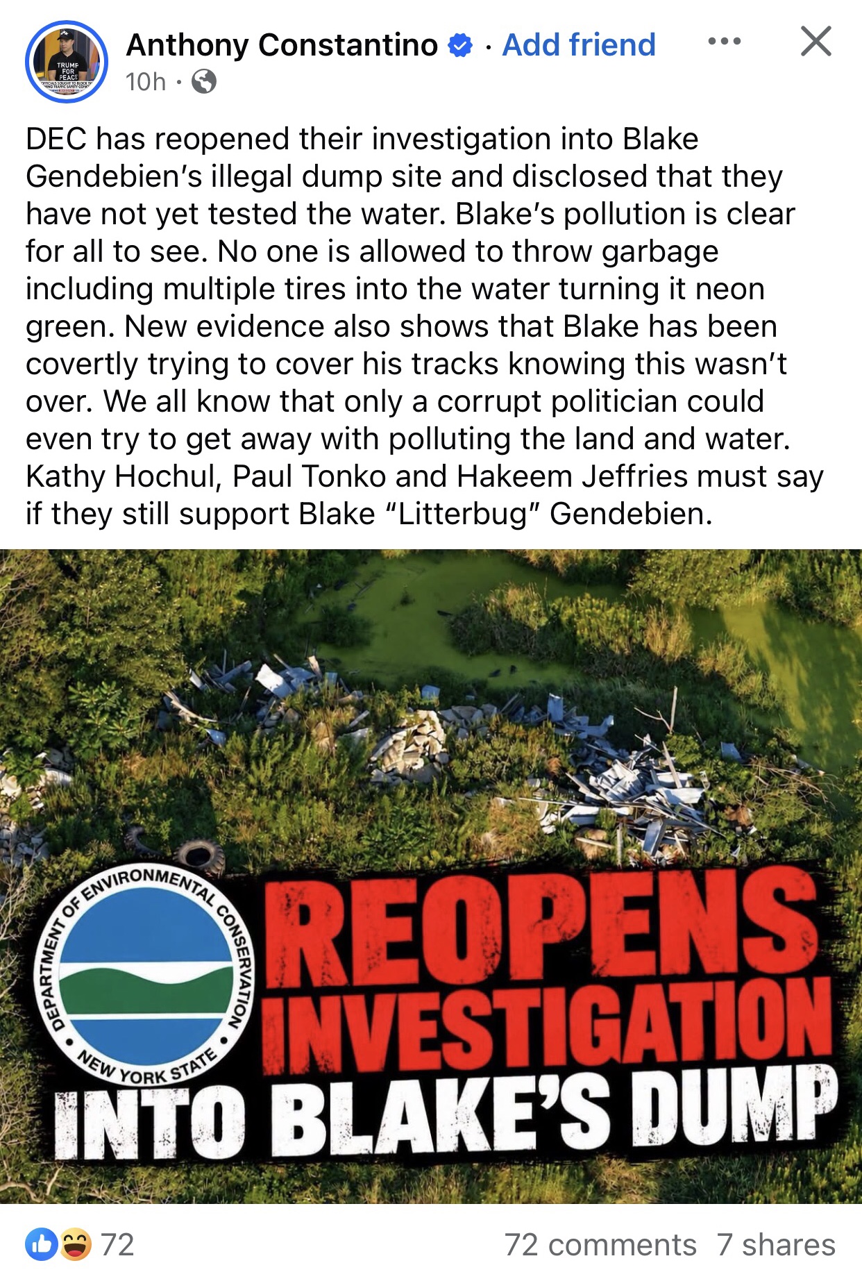 Anthony Constantino Blake Dump Site Investigation October 2026