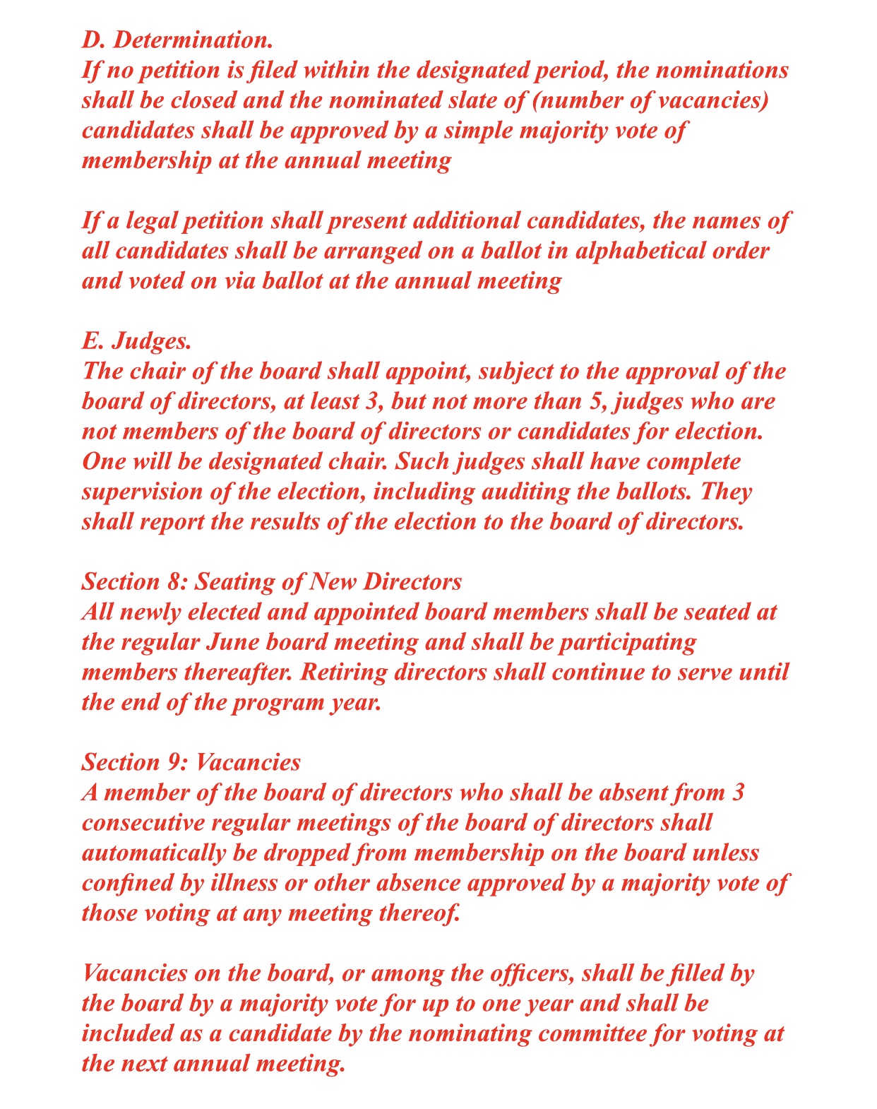 Boonville Chamber Chris Bylaws Section 3 Two