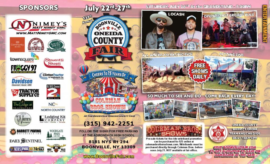 Boonville Oneida County Fair Brochure 2025 2