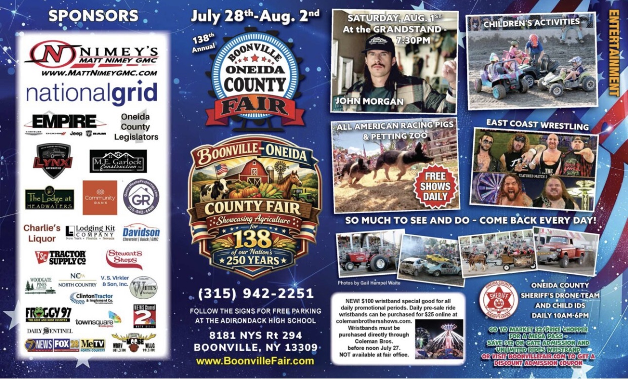 Boonville Oneida County Fair brochure 2026 1
