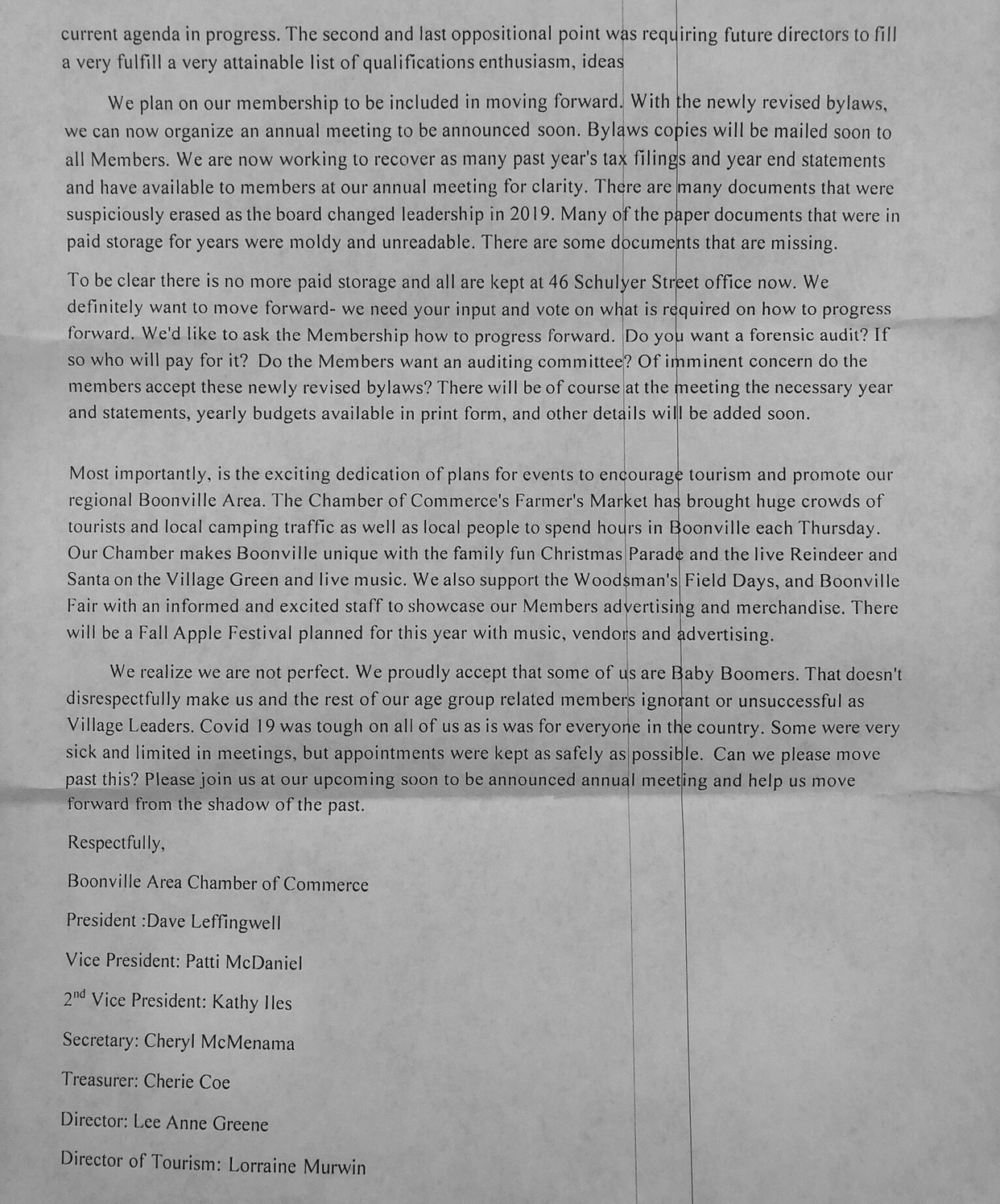 Boonville chamber March letter 2023 2