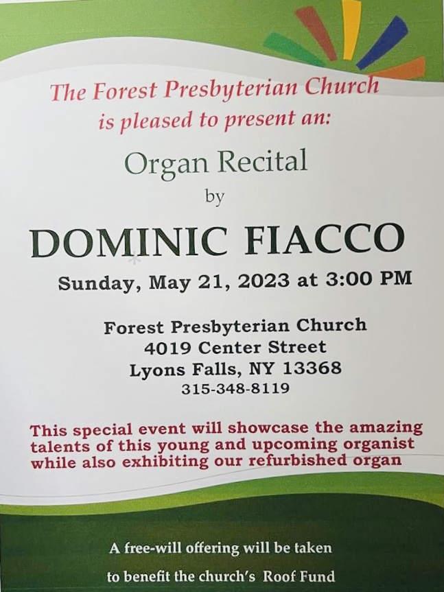 Dominic Fiacco recital May 21 2023
