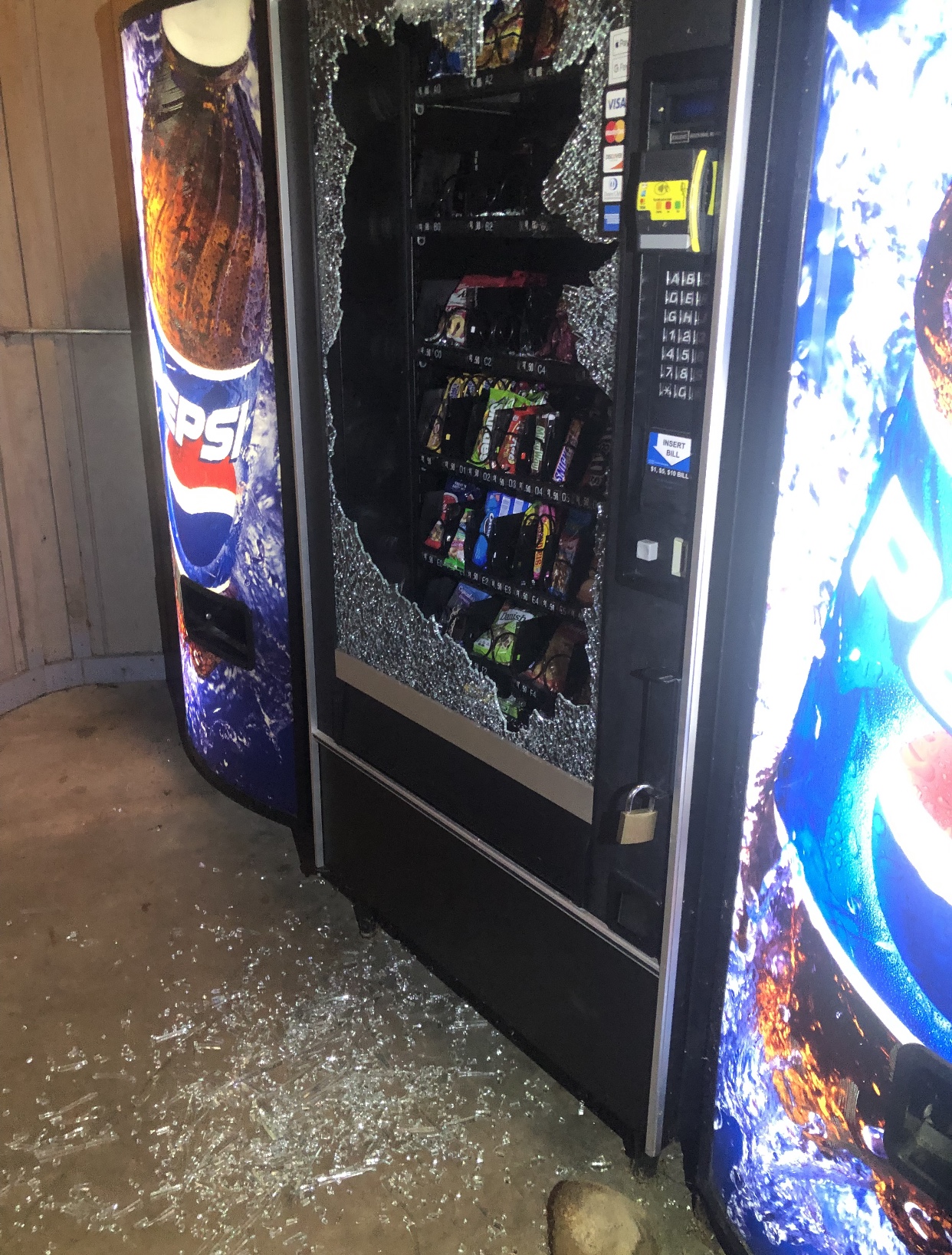 Erwin Park smashed vending machine