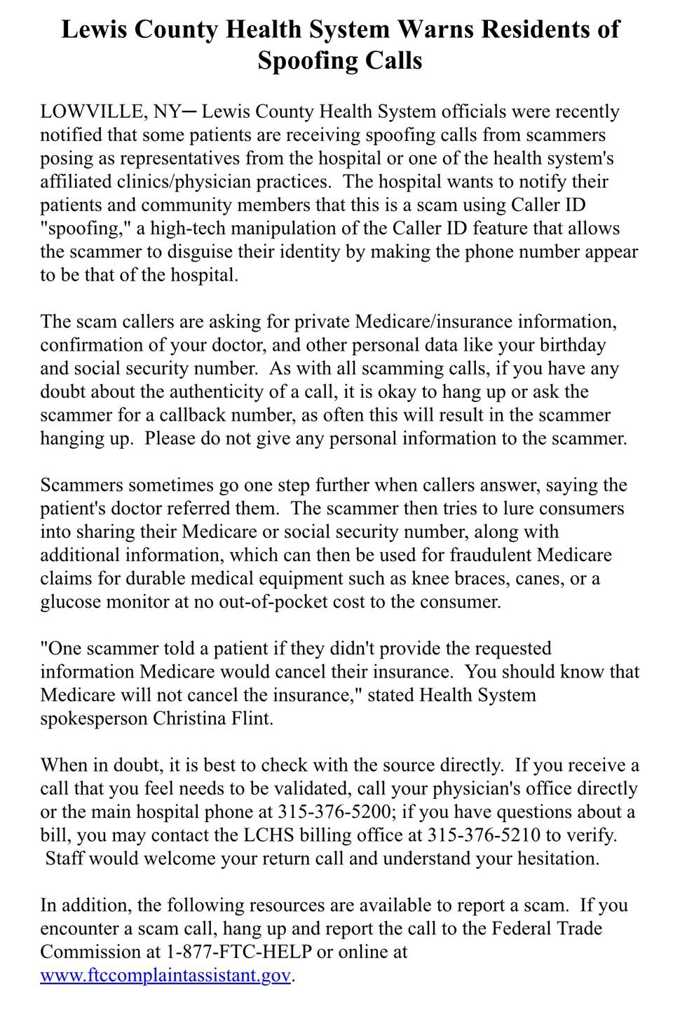 LCHS Spoofing May 2023