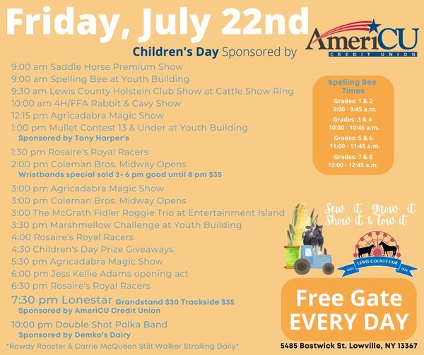 Lewis County Fair Events Friday July 22 2022