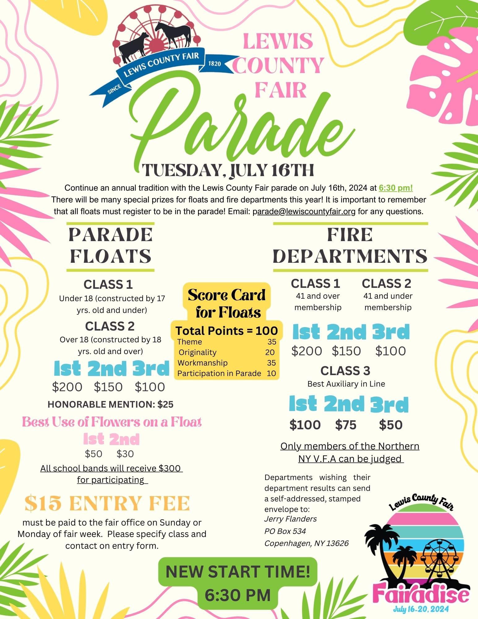 Lewis County Fair Parade Registrations 2024