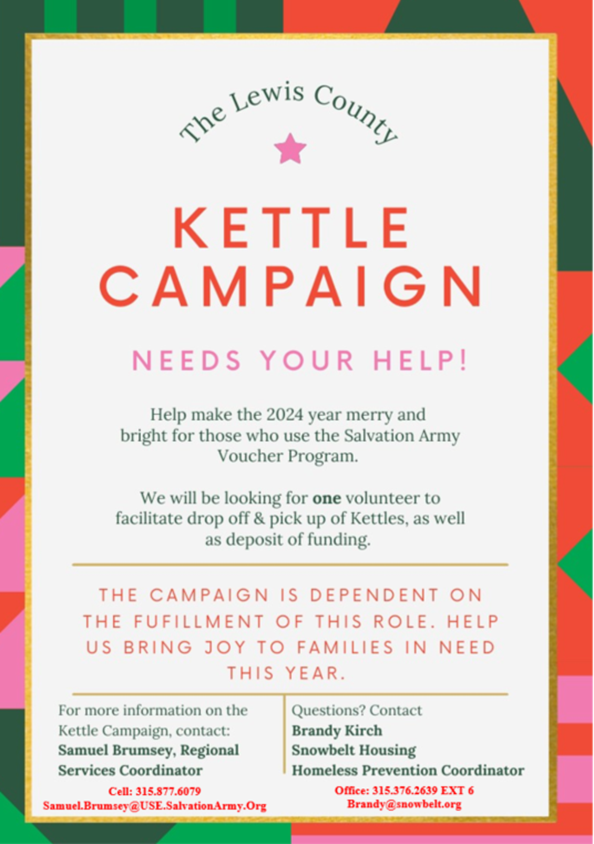 Lewis County Kettle Campaign 2023