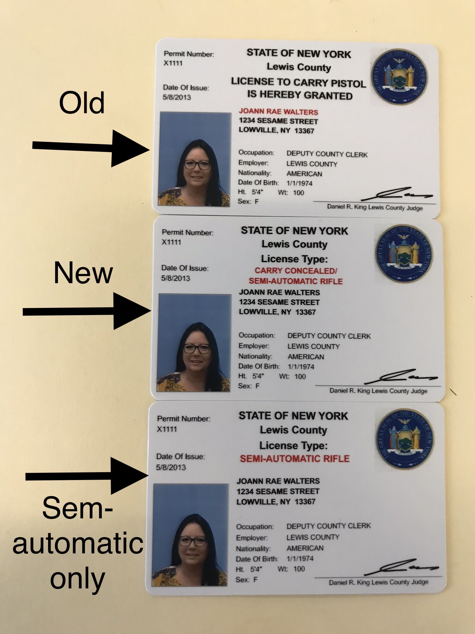 Lewis County new pistol semi automatic rifle licensing pic