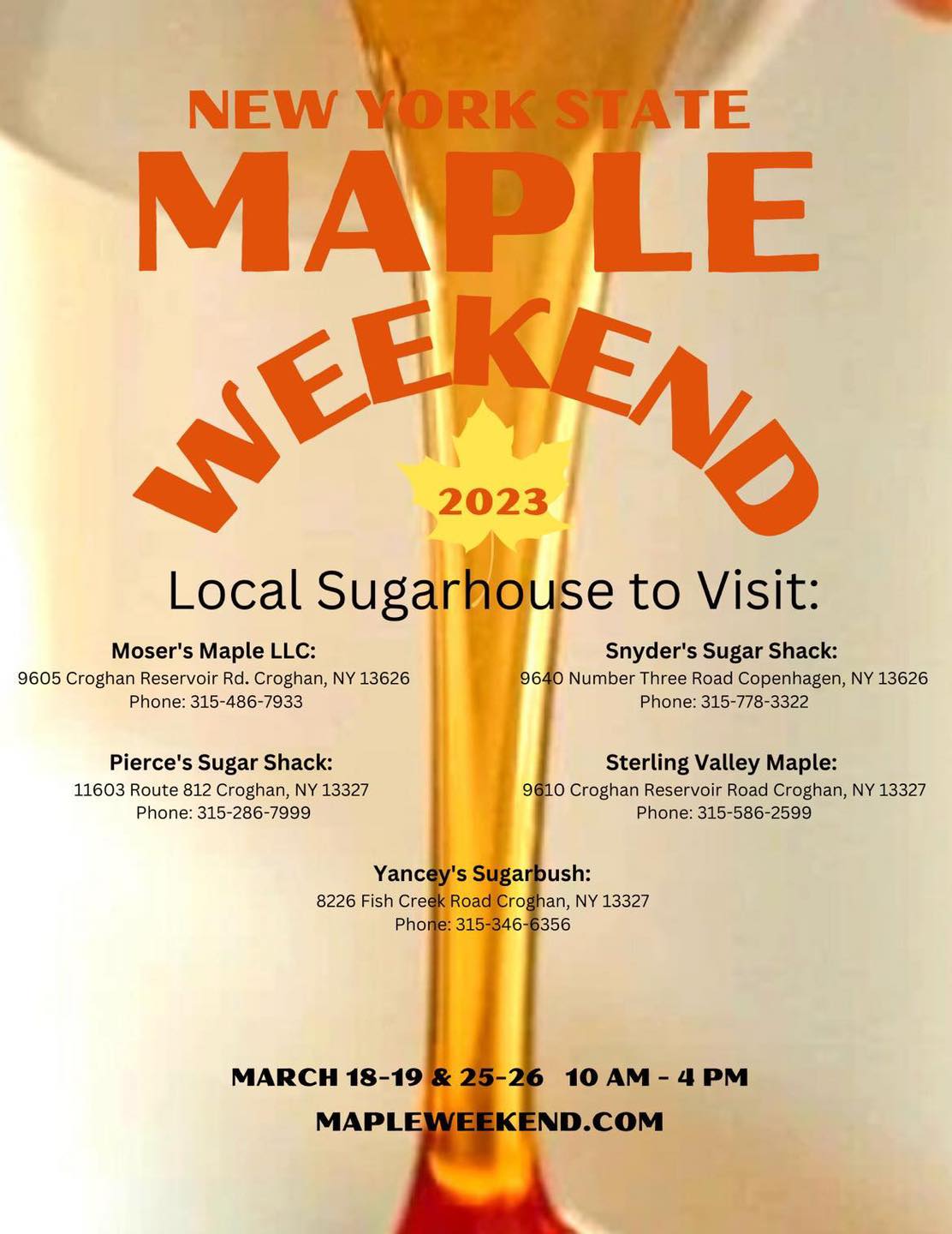 Maple Weekend 2023 Lewis County Sugar Shacks