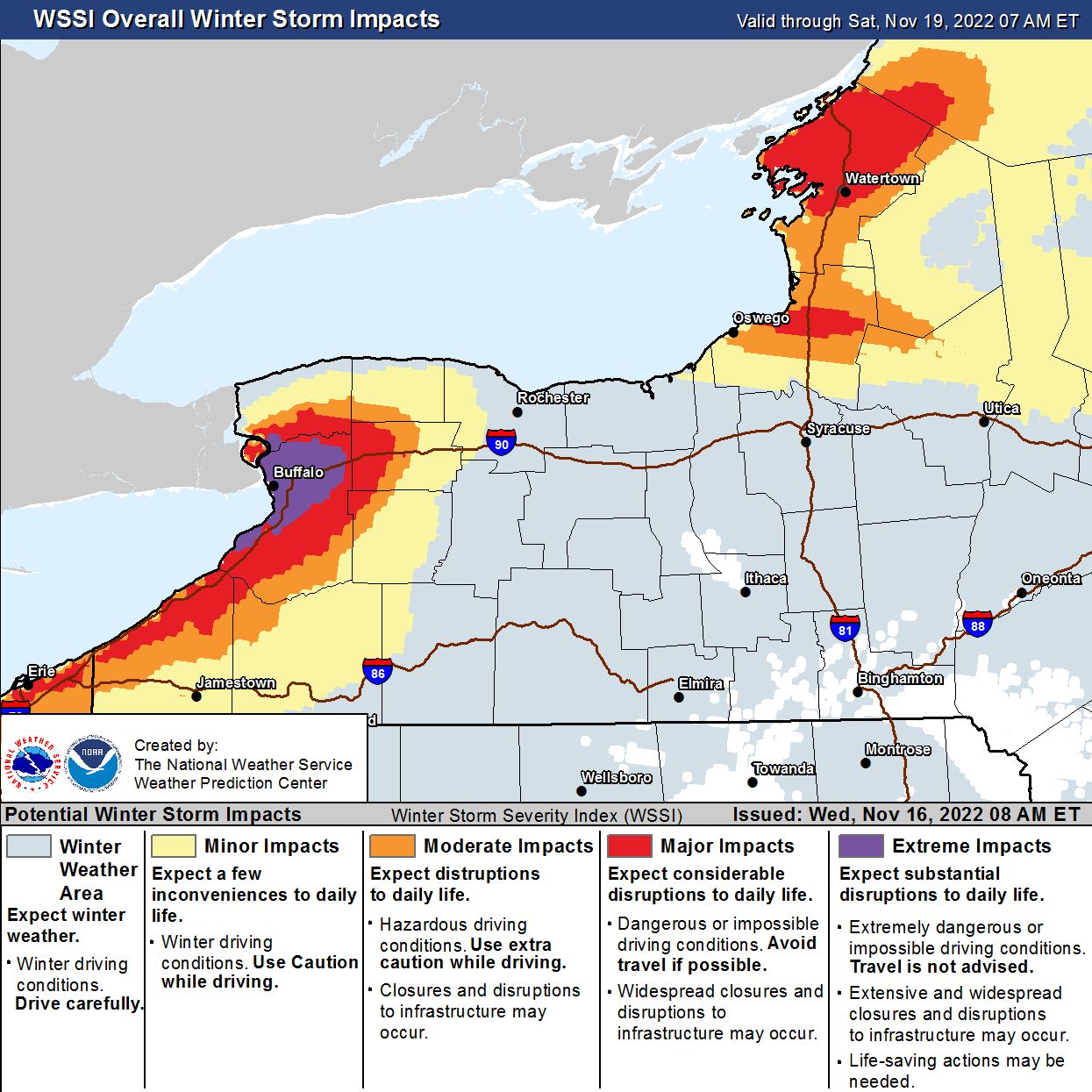 NWS November 17 Lake Effect Snow Model 2022