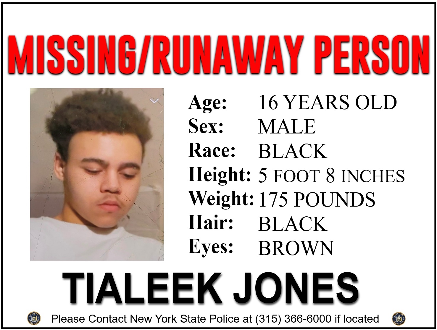 NYSP Tialeek Jones Missing Teen March 2023