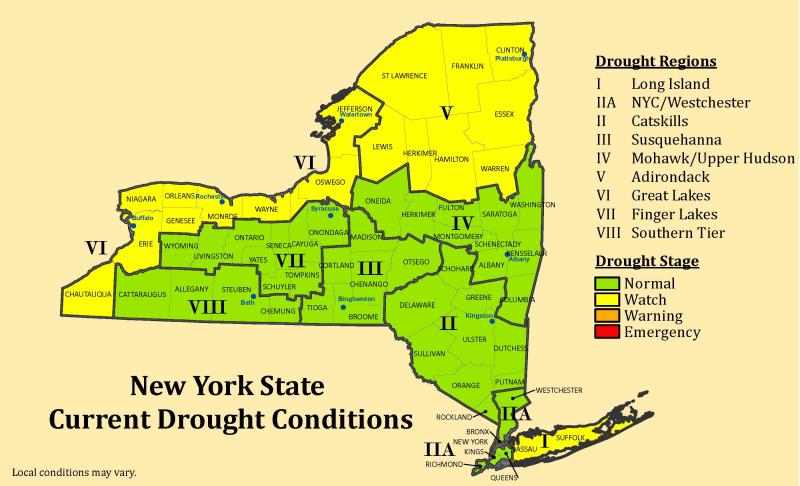 NYS DEC Drought Map September 2 2025