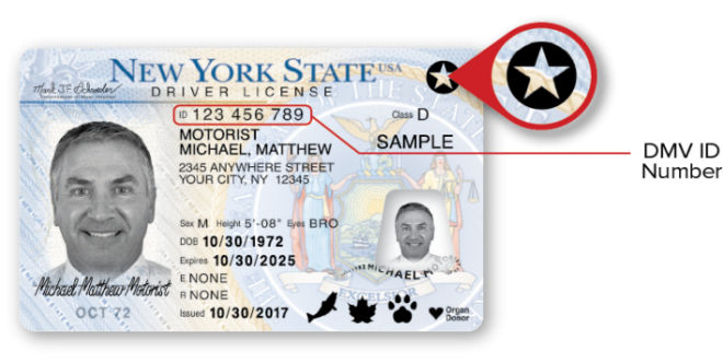 NYS DMV REAL ID Sample 2017 2022 Issue