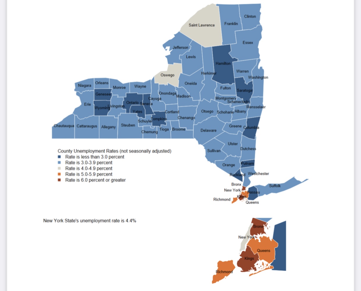 NYS DOL Unemployment Chart July 2022