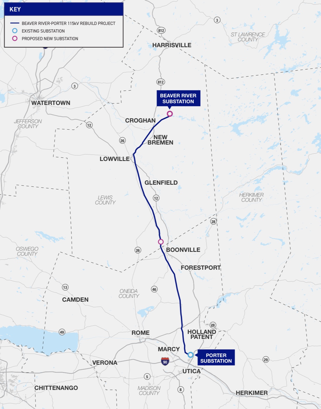 National Grid Beaver River Substation Map September 2026