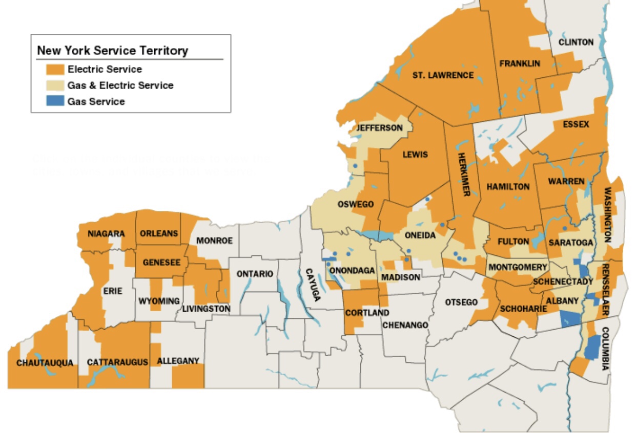National Grid Gas and Electricity Map