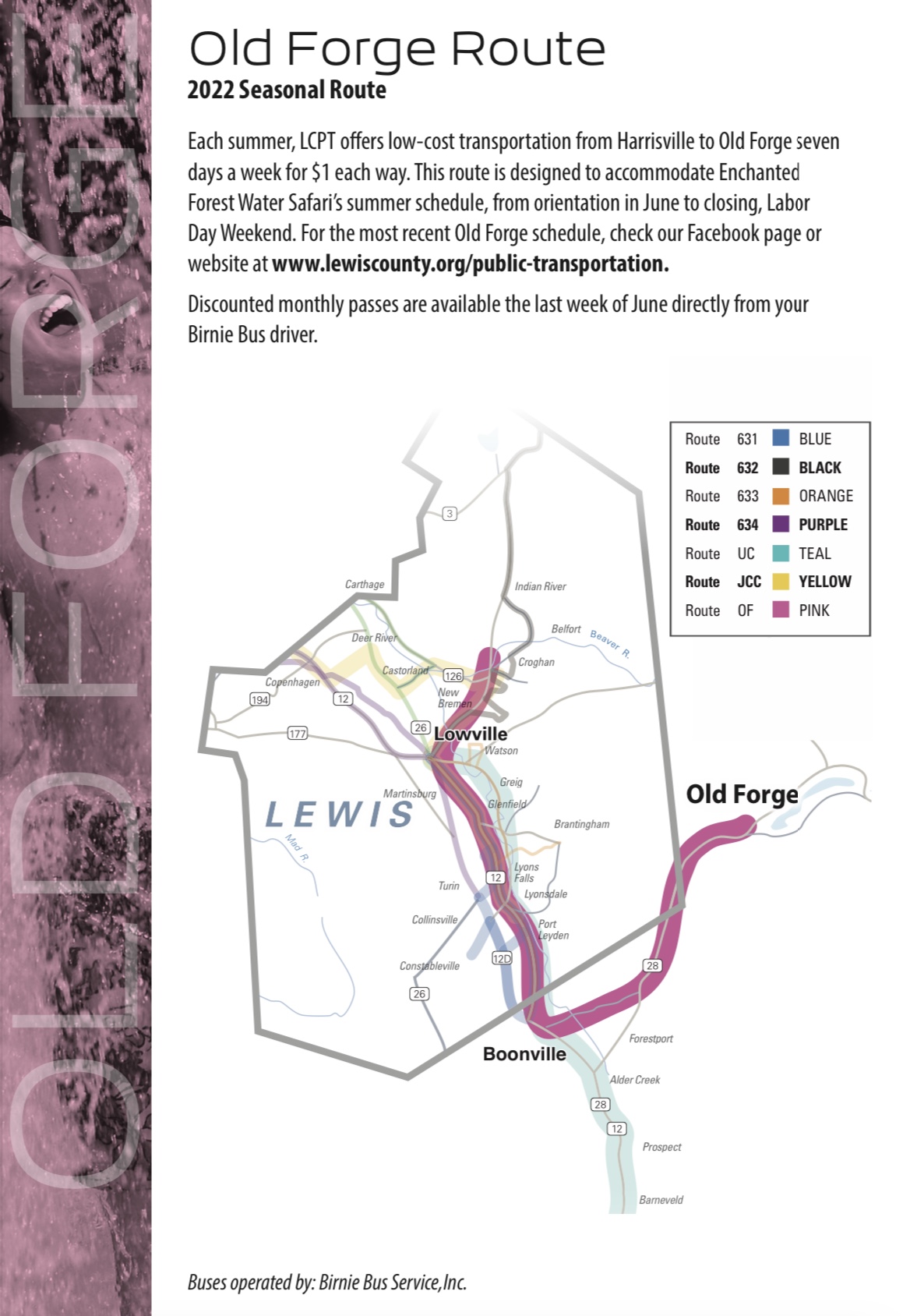 Old Forge Summer Bud Route 2023 Schedules 1