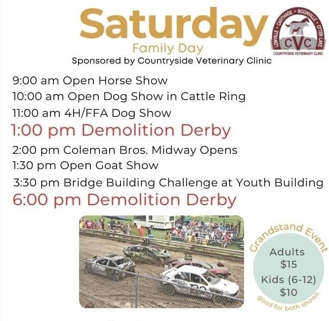Saturday July 23 events Lewis County Fair