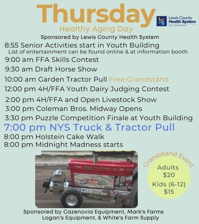 Thursday July 21 Lewis County Fair 2022