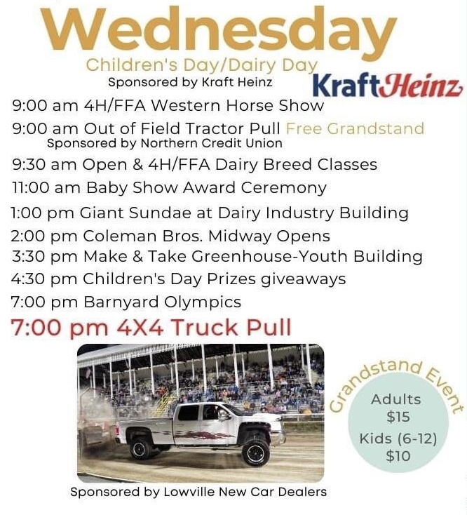 Wednesday July 20 Lewis County Fair
