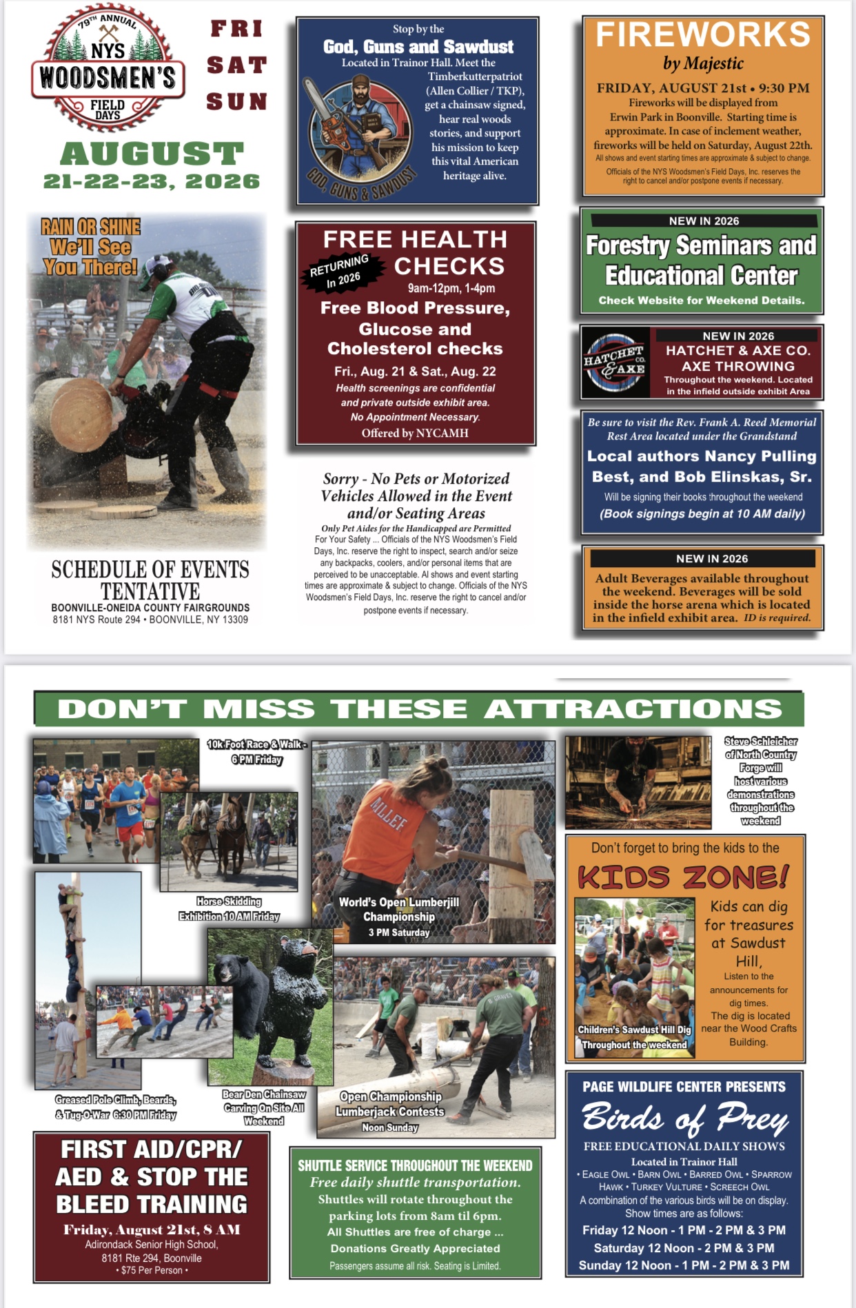 Woodsmens Field Days Schedule Brochure 2026 1