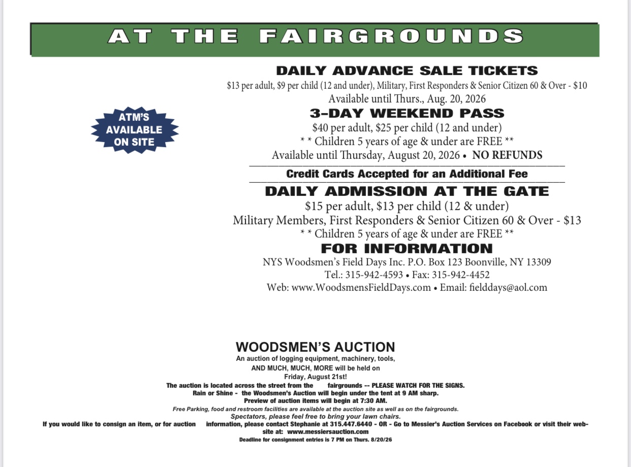 Woodsmens Field Days Schedule Brochure 2026 3
